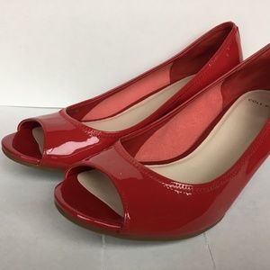 Cole Haan NikeAir Red Patent Leather 7B Wedge Box